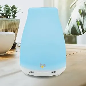 HealthSmart Essential Oil Diffuser, Cool Mist Humidifier and Aromatherapy Diffuser with 150ML Tank Ideal for Small Rooms, Adjustable Timer and Mist Mode, White Small White - PORTABLE AROMATHERAPY