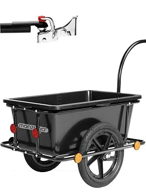 MONZANA Bicycle trailer with 90L plastic tub including coupling Cargo trailer Transport trailer Trailer Handcart - produkt