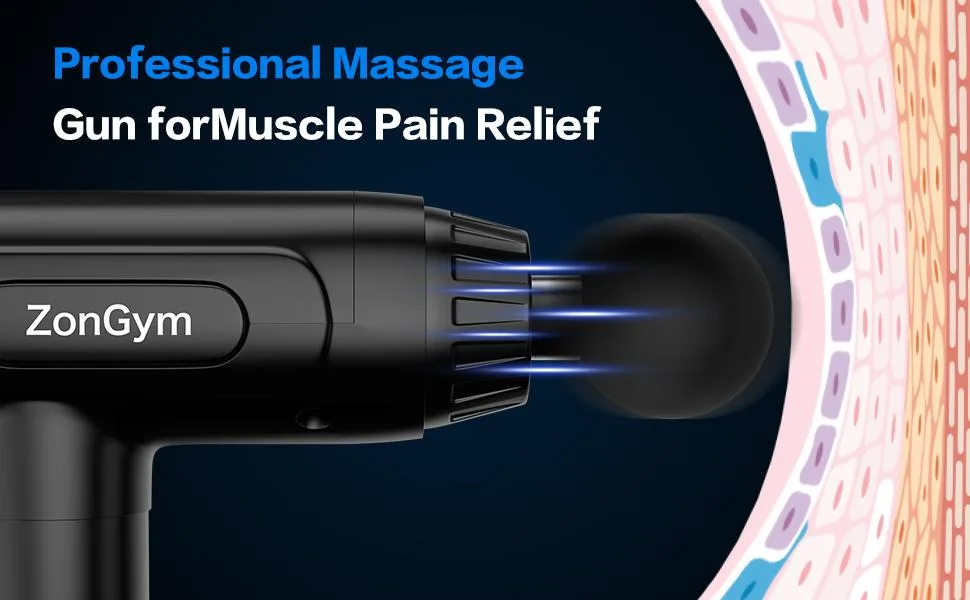Massage Gun Deep Tissue, Percussion Muscle Massager Gun, 30 Speeds Quiet Handheld Massager for Muscle Neck Back Shoulder , LCD Touch Screen with 10 Heads (Black) - massage gun