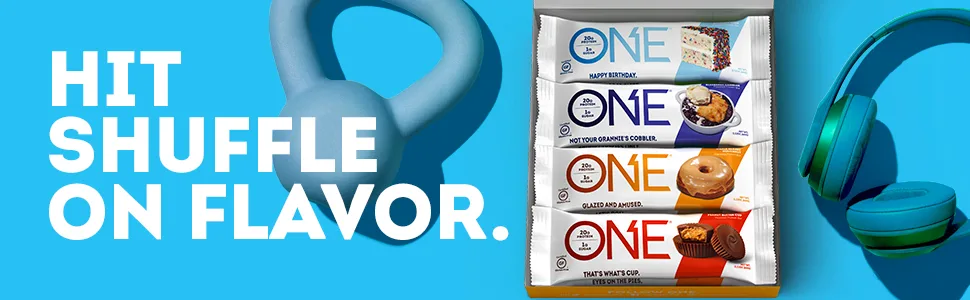 ONE Protein Bars, Gluten Free 20g Protein and Only 1g Sugar, Sampler Variety Pack, 2.12 Oz Bars (8 Count) Variety Pack - Sampler - ONE 8ct Sampler Variety Pack
