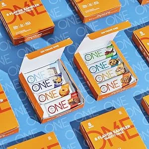 ONE Protein Bars, Gluten Free 20g Protein and Only 1g Sugar, Sampler Variety Pack, 2.12 Oz Bars (8 Count) Variety Pack - Sampler - ONE Protein Bars 8ct Flavor Sampler Variety Pack