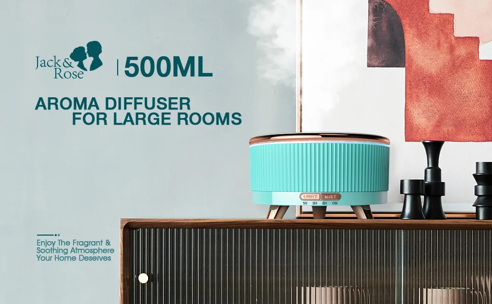 Diffusers for Essential Oils Large Room, 500ml Aromatherapy Diffuser,7 Colors Changed Indigo - 500 ml Diffuser for Large room