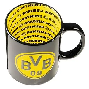 Borussia Dortmund BVB magic glass 1 piece (1 pack) & BVB ballpoint pen (set of 3) Bundle with BVB ballpoint pen - BVB-Tasse mit Innendekor