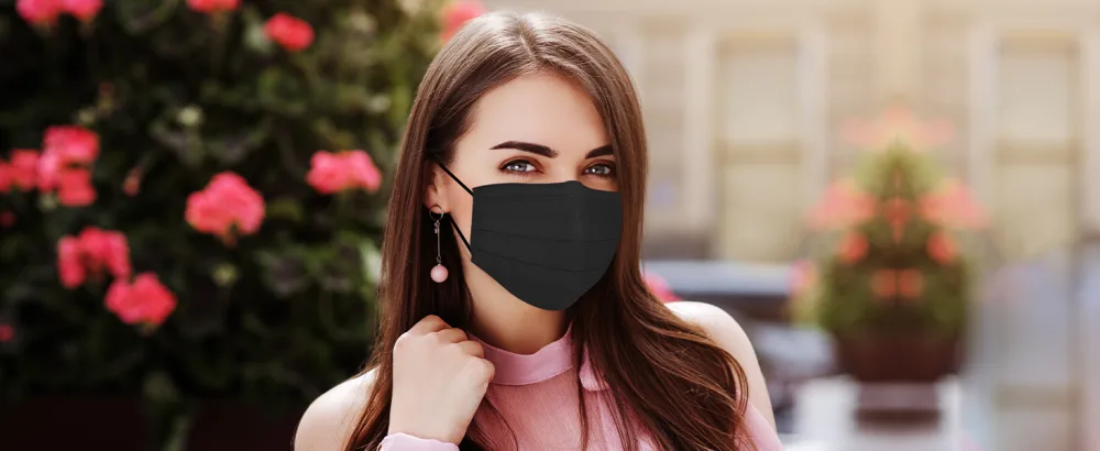 XDX Black Disposable Face Masks 50 Pack- 4 Layer Individually Wrapped Masks for Women Men Unisex Adults Breathable Black Masks for Adults Black-50pcs - MASK