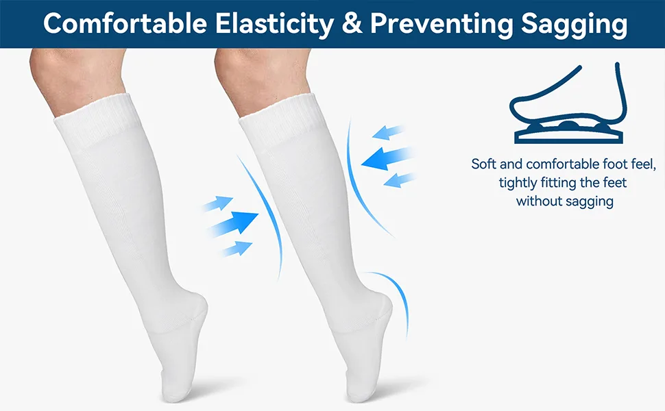 Fencing Socks for Epee Sabre and Foil Thickened Cotton Unisex Protective Fencing Socks for Men and Women White M White - Feuchtigkeitsspendend Atmungsaktiv Gepolstert