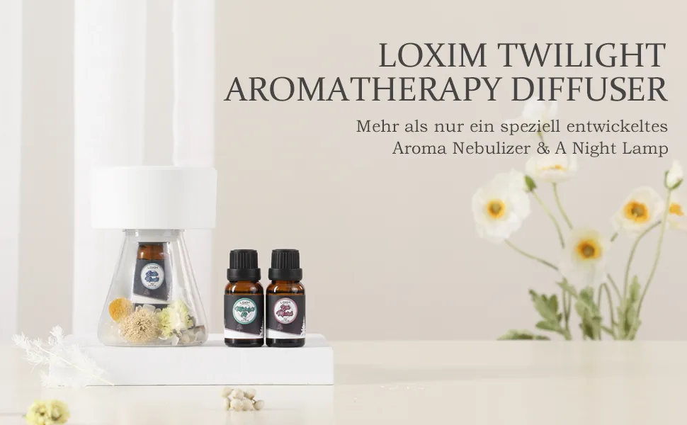 Aroma diffuser Minidiva diffuser for essential oils with LED night light timer professional atomizer technology full spectrum oiling adaptability waterless portable DIY (white) - Aroma Diffuser