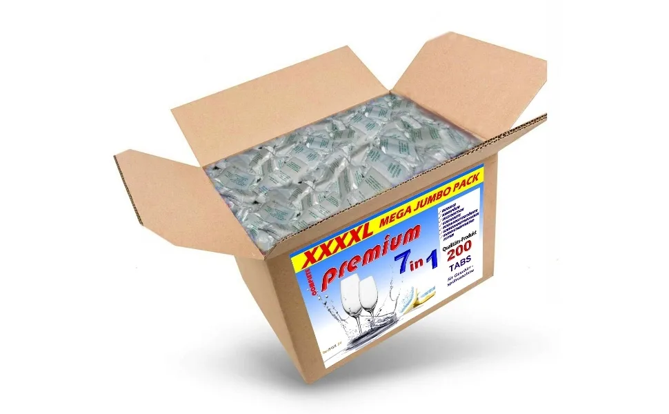 Redfox24 dishwasher tabs - dishwasher wash tabs - dishwasher cleaner - with 7 different functions - available in a 3.6 kg cardboard. 3.6 kg (1 Pack) - 7 in1