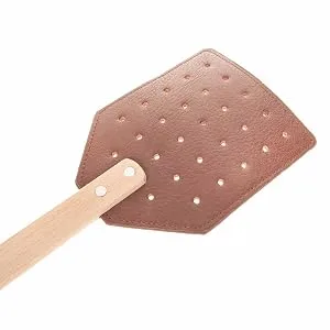 SIDCO fly swatter leather 3 x fly killer eco leather strap wooden swatter XXL swatter 3 pieces - Insektenklatsche