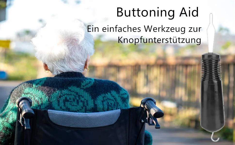 Buttoning AID zip hook zipper helper assist tool shirt shirt clothing Independent Living wide handle grip for arthritis - Buttoning Aid