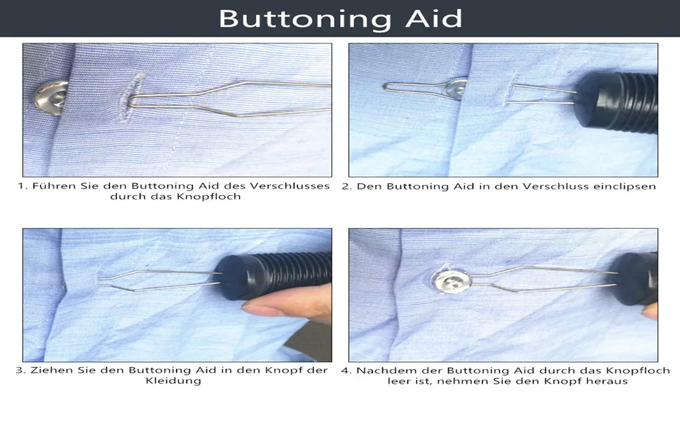 Buttoning AID zip hook zipper helper assist tool shirt shirt clothing Independent Living wide handle grip for arthritis - Buttoning Aid