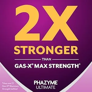 Phazyme Ultimate Gas Bloating Relief Works in Minutes 500 mg Simethicone Fast Gels, 20 Count 20 Count (Pack of 1) Fast Gel - Phazyme Ultimate 500 mg
