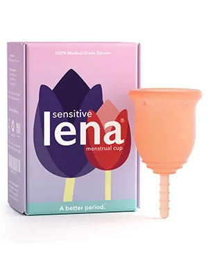 Lena Sensitive Menstrual Cup - Small - Coral - Regular Flow - Soft Beginner Cup - Made in USA - Sensitive Bladders & Period Cramps Coral Small (Pack of 1) - Lena Cup Soft Cup Sensitive Anatomy Cramps Coral