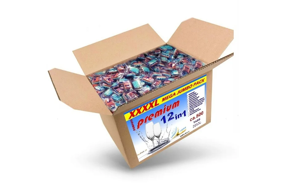 Redfox24 dishwashers tabs - dishwasher wash tabs - dishwasher cleaner - with 12 different functions - available in a 10 kg cardboard 10 kg (1 Pack) - 12 in 1 NF a-Ware