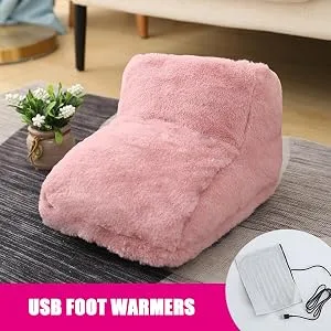 Vesone USB foot warmers |Full size thickened comfortable foot warmers soft heated slippers for home at work winter gifts pink - Gemütliche Isolierung