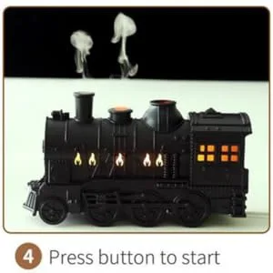 Predolo retro train diffuser for essential oils humidifier EU plug 220 V retro train essential oil diffuser humidifie with atmospheric light black - product information 6