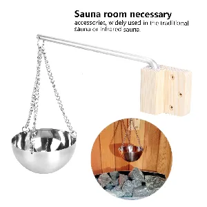 Fdit 20cm Stainless Steel Sauna Aromatherapy Bowl Essential Oil Holder Sauna Accessories Room Accessories - product information 3
