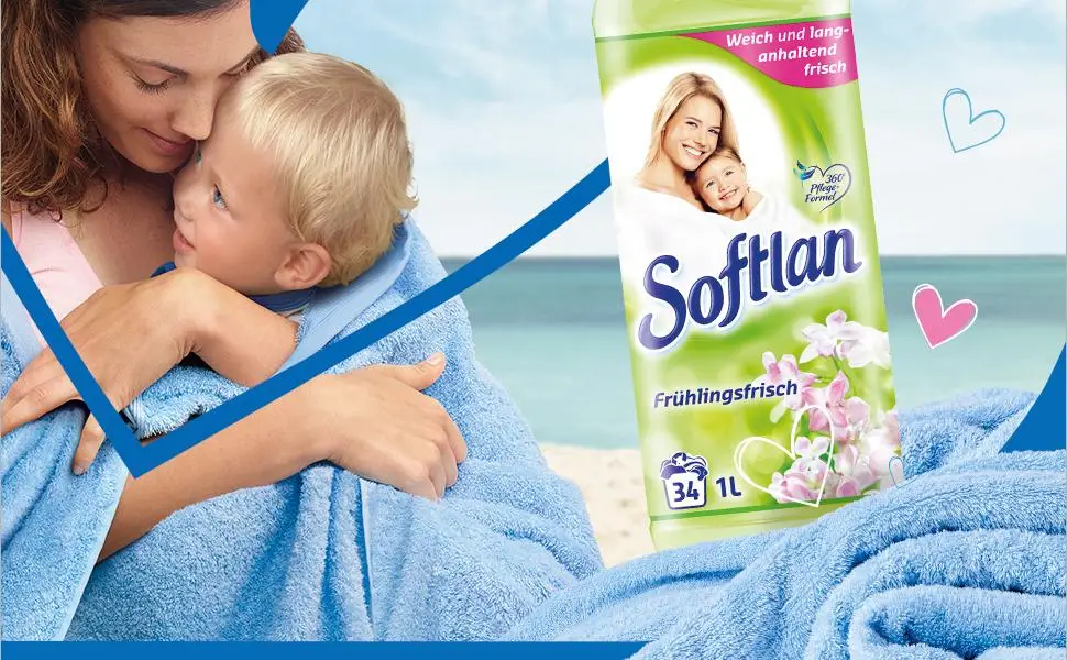 Softlan fabric softener Spring Fresh 12 x 1l - for pamperingly soft laundry and a long-lasting fragrance Spring Fresh 12 x 1L - Softlan, Weichspüler, Softlan Weichspüler