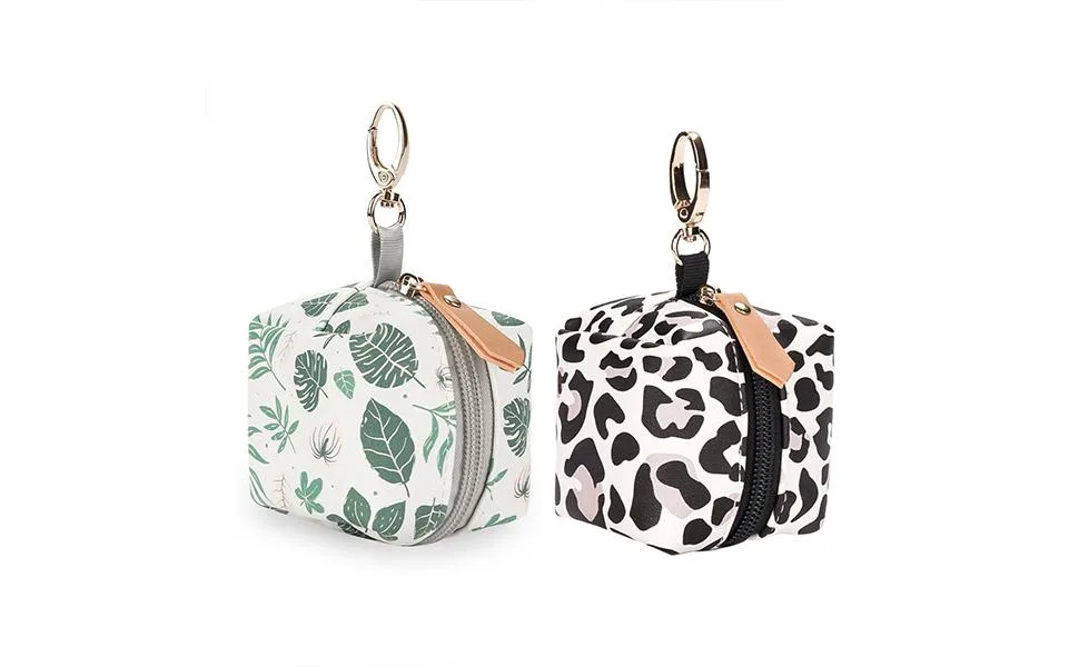 Tytlyworth pacifier cover with clip pacifier bag with clip |Stylish storage container for pacifier bags with clip for 2 pacifier leopard patterns - Schnullerhülle mit Clip - Schnullertasche mit Reißverschluss für Wickeltasche,Schnullerhalter für 2
