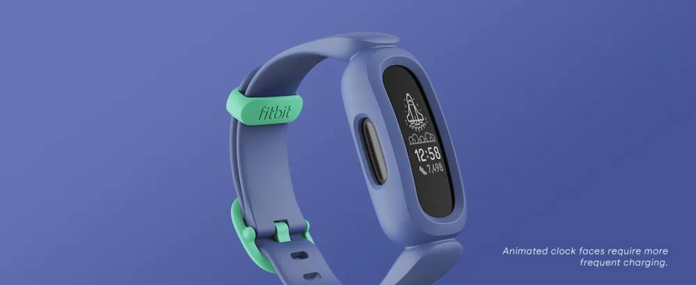 Fitbit Ace 3 Activity Tracker for Kids 6+, Blue Astro Green, One Size - Product Features