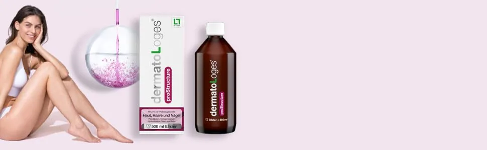 dermatoLoges proStructure - 2 x 500 ml - The 3-in-1 structural elixir for attractive skin hair nails 500 ml (pack of 2) - dermatoLoges proStructure