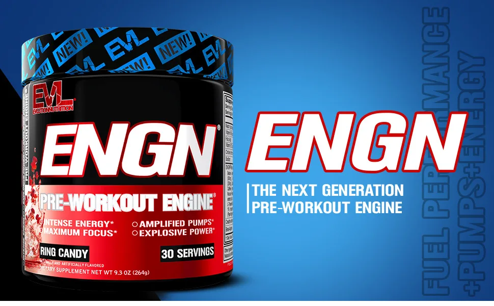 Evlution Nutrition ENGN Pre-Workout, Pikatropin-Free, 30 Servings, Intense Pre-Workout Powder for Increased Energy, Power, and Focus (Ring Candy) - engn pre-workout engine