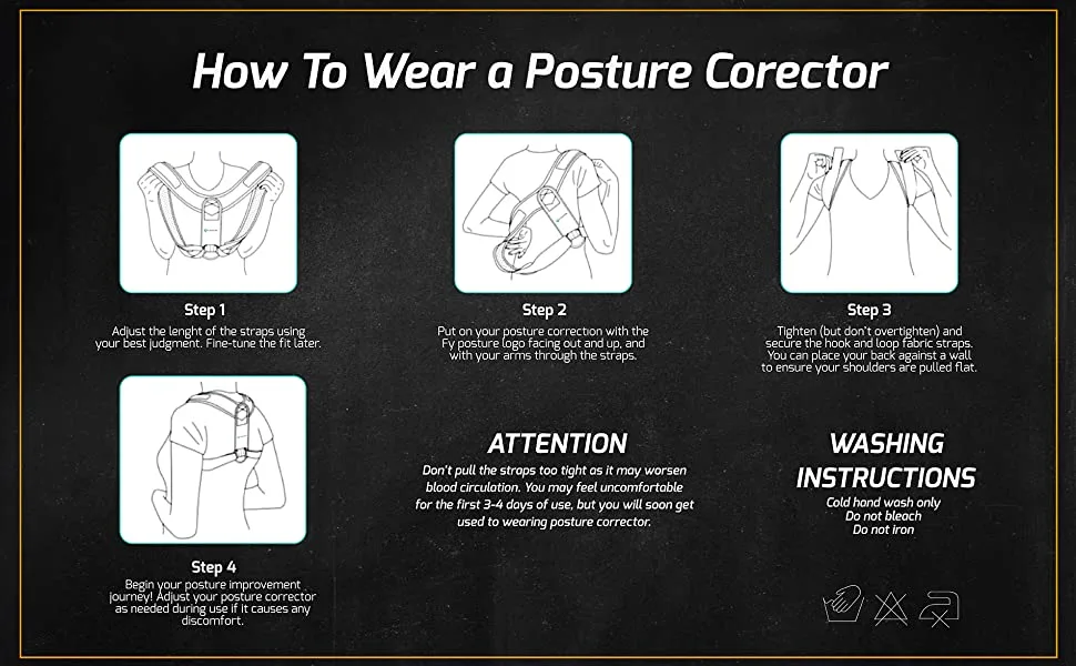 Posture Corrector for Men and Women Upper Back Brace for Clavicle Support, Adjustable Back Straightener Weekly and Providing Pain Relief Cases from Neck, Back & Shoulder Green Box One Size - F4-D2