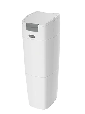 Spring Baby diapers including refill cassette - odor -tight system with one -handed control - trash can for baby diapers white -gray 2 pieces (1 -pack) white -gray - Der Windeleimer