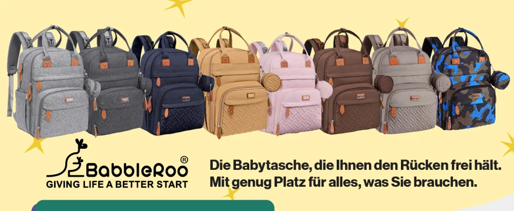 BabbleRoo Baby Diaper Bag/Backpack Diaper Backpack Casual Diaper Bags Coffee - Babbleroo Original-Wickeltasche Multifunktional, modisch und mit langlebigem Design konzipiert.