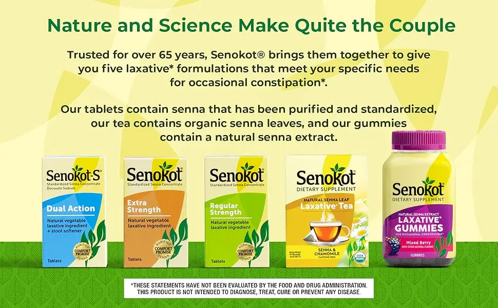 Supplement Laxative Gummies for Occasional Constipation Relief, Mixed Berry, 60 Count - Trusted for over 65 years, our tea contains senna