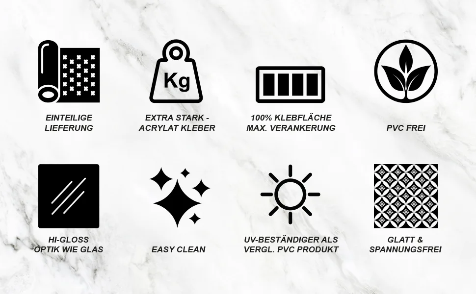 Sticker professionals kitchen back wall Self -adhesive glass optics executed - orchids ensemble - 1.8mm stiffened every surface hard pet material premium 60 x 280cm h 60 cm x W 2ch ideen ensemble - Vorteile Küchenrückwand