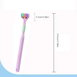 Toothbrush for special needs |Extra soft toothbrushes for tooth cleaning with three bristles |All-round cleaning brush in V-shape with non-slip handle fully enveloping LuckXing green - Komfortables und ergonomisches Design
