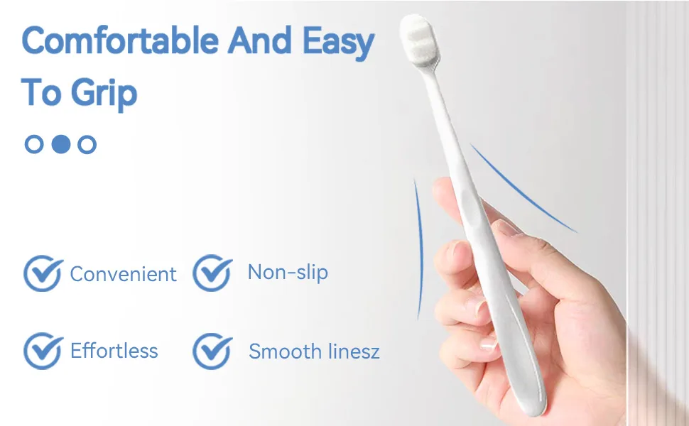 10-pack toothbrushes with soft bristles micro-nano handwear brushes with a small wave head for adults and children sensitive teeth and gums (white) - product information 3