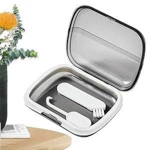 Halter holder case prosthesis case with tools for removing braces small retainer etui retainer container case for cleaning invisible denture sustainable teksome transparent black - Erhöhte Haltbarkeit