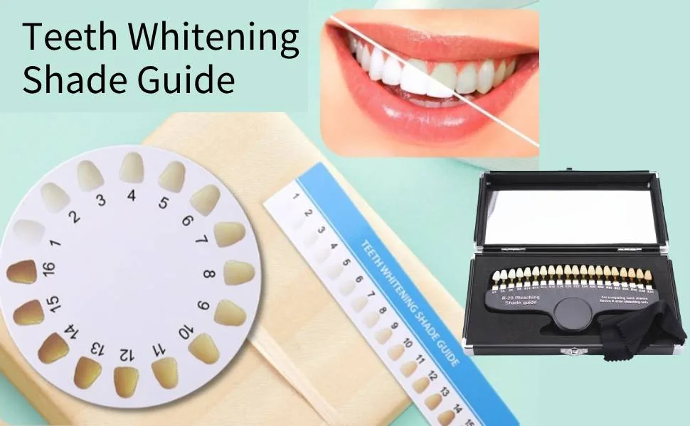 Teeth Whitening Shade Guide 20 Colors Aluminum Teeth Shade Charm comparison with mirror 3D color scale color comparison teeth for dentist-tracking teeth whitening course - product information 1
