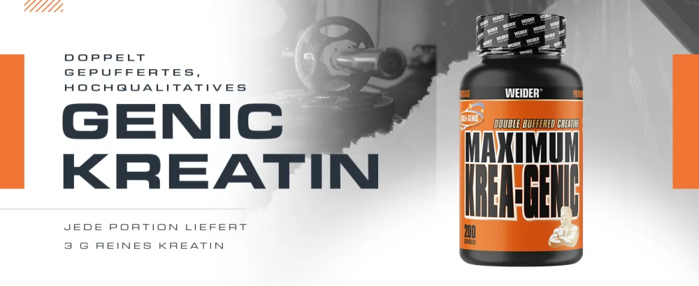 Weider Maximum KRea-genic creatine capsules highly dose double buffered creatine monohydrate for more power at workout muscle building capsules 200 capsules - Maxium Krea-Genic