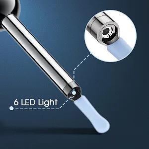 Ear Wax Removal - Earwax Remover Tool with 8 Pcs Ear Set - Ear Cleaner with Camera - Earwax Removal Kit with Light - Ear Camera with 6 Ear Spoon - Ear Cleaner for iOS & Android (Black) - otoscope