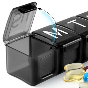 Extra Large Weekly Pill Organizer, BPA Free Pill Box 7 Day with XL Compartment for Fish Oils, Travel Friendly Medicine Organizer Pill Case for Vitamins,Supplements Black - product information 11