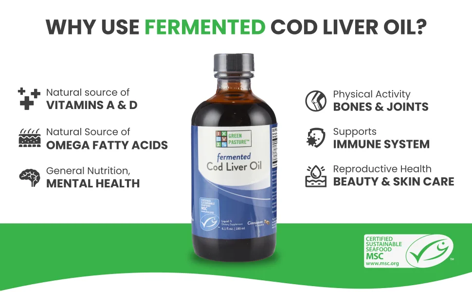 Green Pasture Fermented Cod Liver Oil | 180ml (Cinnamon) - Warum fermentiertes Lebertran verwenden?