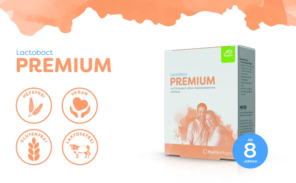 Lactobact premium intestinal flora complex - 30 capsules selected bacterial strains for intestinal build -up and support for the immune system survives the stomach colonizes the intestine - lactobact premium