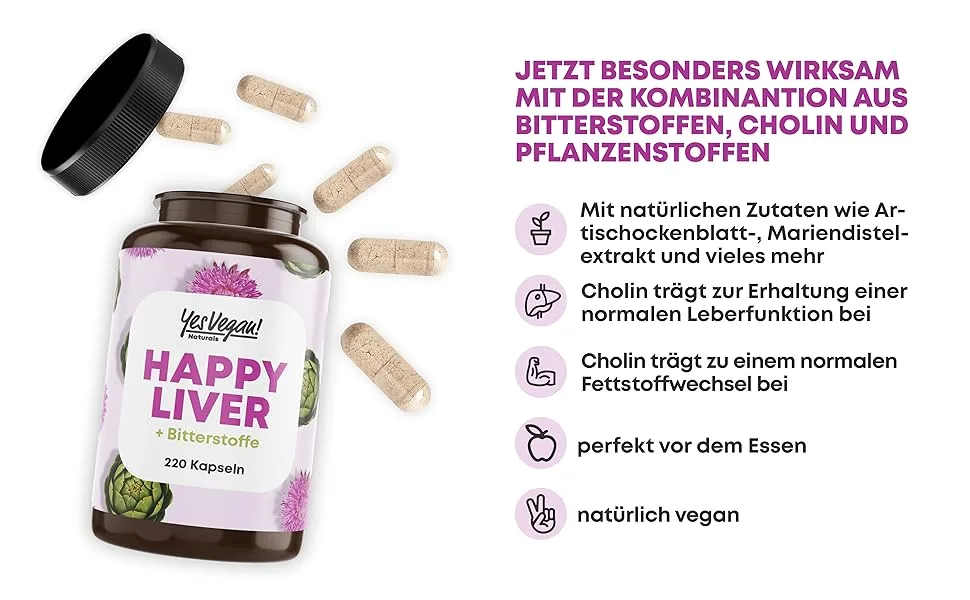 Mary thistle Artichocke Dandeline Cholin complex with bitter substances (120 capsules) Mary thistle high doses 80% Silymarin - with choline for normal liver function 120 pieces (2 -pack) - Jetzt besonders Wirksam