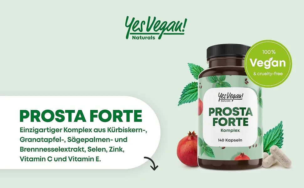 Prostate capsules in high dose (140 capsules) complex among other things from pumpkin seeds nettle granantap selenium and much more.- vegan (1x 140 capsules) 140 pieces (2 pack) - prostata kapseln