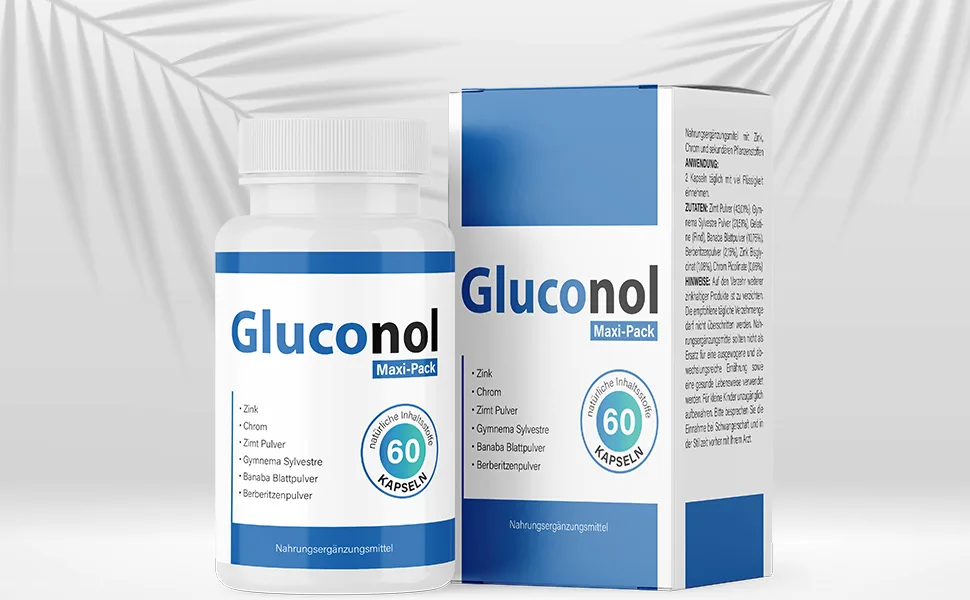 Gluconol capsules - 60 capsules in maxi pack - for men and women - 3x - product information 1