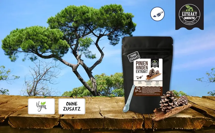 Pine bark extract |OPC powder |100g powder |Without additives |Laboratory test |Highly dosed 100% vegan & filled in Germany (100g) 100 g (1 Pack) - pine bark