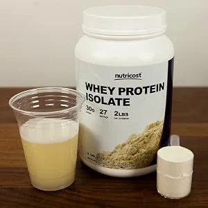 Nutricost Whey Protein Isolate Powder (Cake Batter, 2LBS) Cake Batter 2 Pound (Pack of 1) - Nutricost Unflavored Whey Protein Isolate
