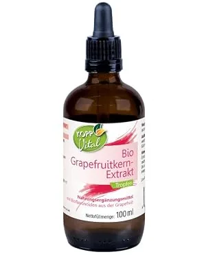 Kopp Vital Bio-Grapefruitkern extract drop |6 x 100 ml |Organic quality |Biological and vegan |With bioflavonoids from the grapefruit |Pharmacy quality - Kopp Vital Bio-Grapefruitkern-Extrakt Tropfen