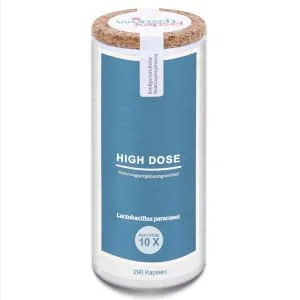 Lactobacillus paracasei HD (high dose) 290 capsules with 1 000% more content than standard products. 60 billion CFU per day - HD-Dose paracasei