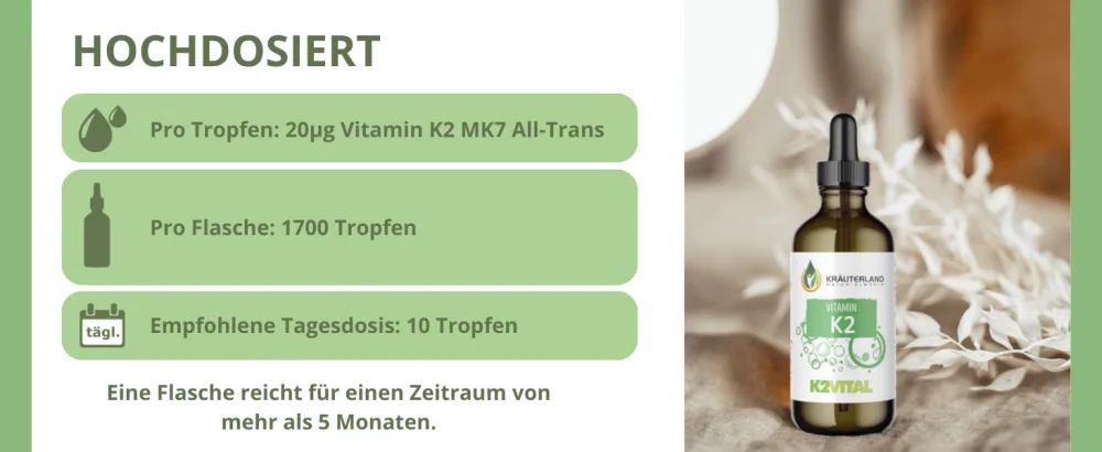 Vitamin K2 MK-7 (200 g) - 1700 drops (50ml) All-Trans content 99.7% with branded raw material (K2VITAL ) high dosage & vegan - Hochdosiert