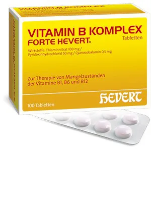 Vitamin B-Complex forte Hevert 100 mg/ 50 mg/ 0.5 mg tablets 60 tablets - product information 2