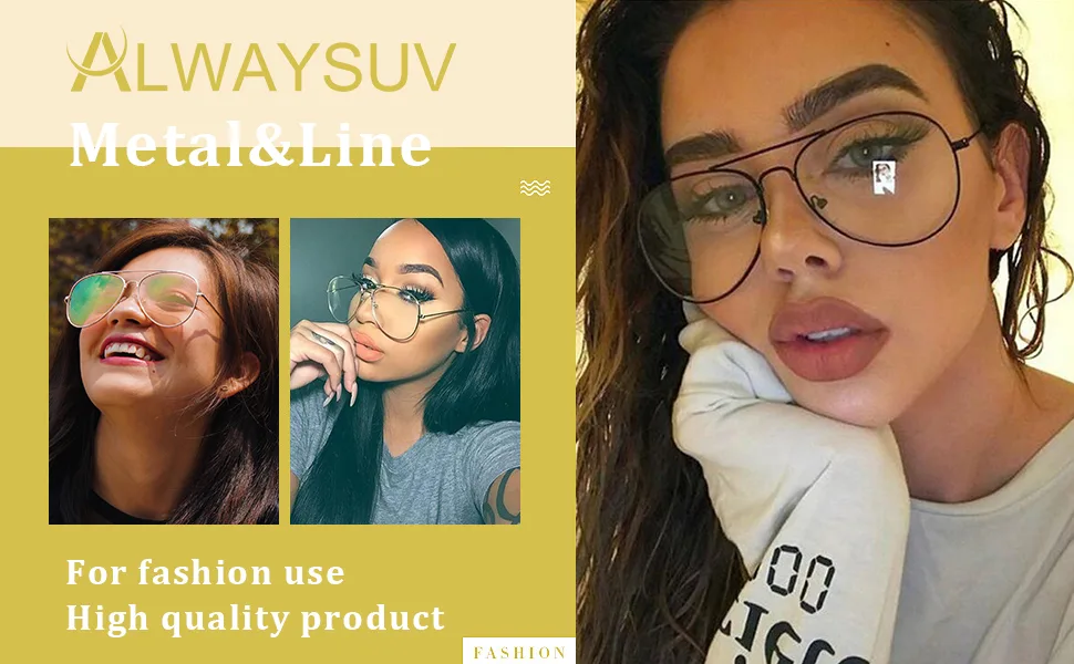 ALWAYSUV classic glasses metal frame glasses frame vintage glasses decorative glasses golden - product information 1