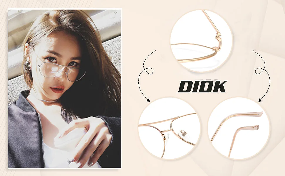 ALWAYSUV classic glasses metal frame glasses frame vintage glasses decorative glasses golden - product information 4